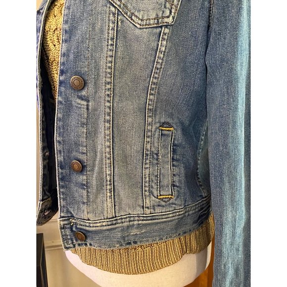 VTG Abercrombie & Fitch‎ Slim Fit Denim Jacket Women Small Med Wash Button Up - Picture 7 of 16